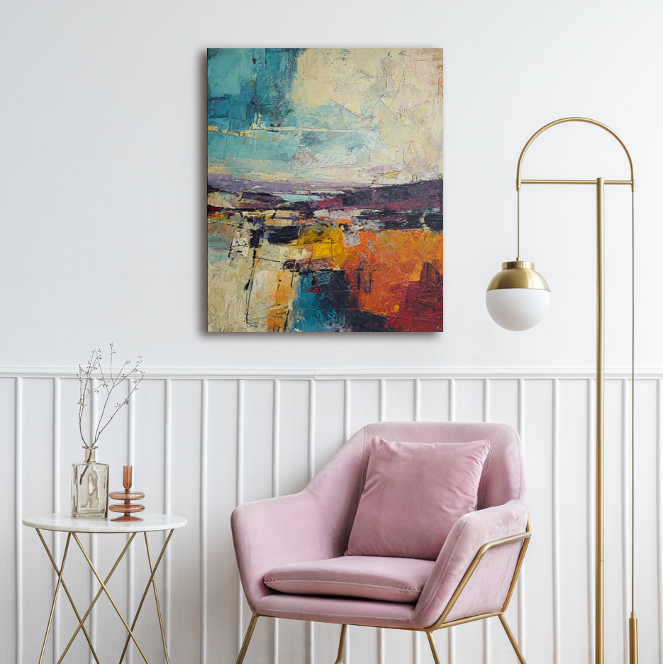 Яркая абстракция в интерьере