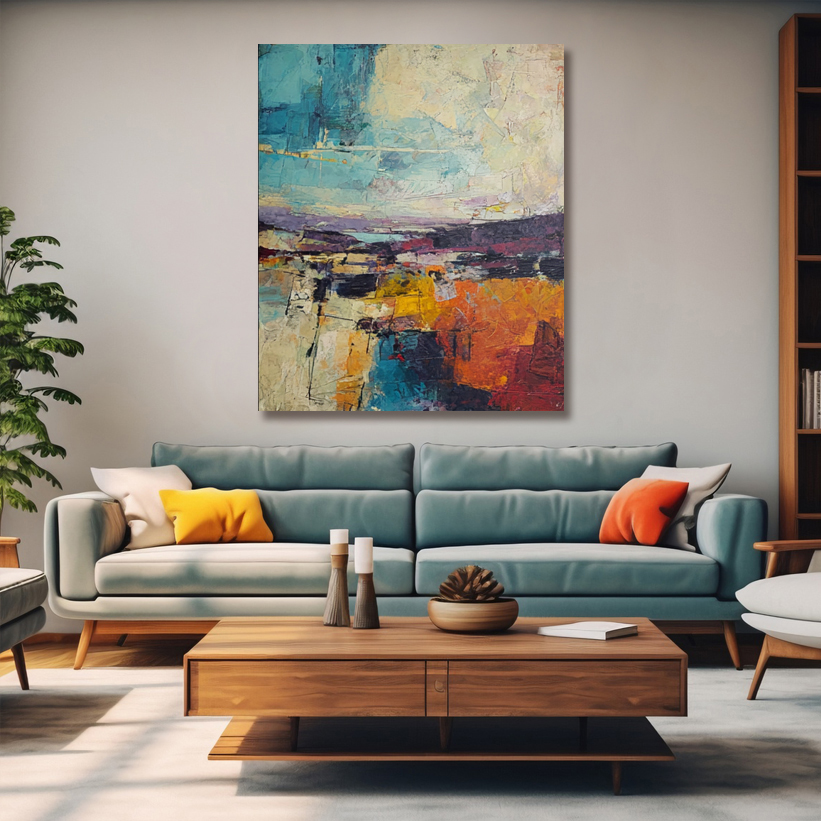 Яркая абстракция в интерьер