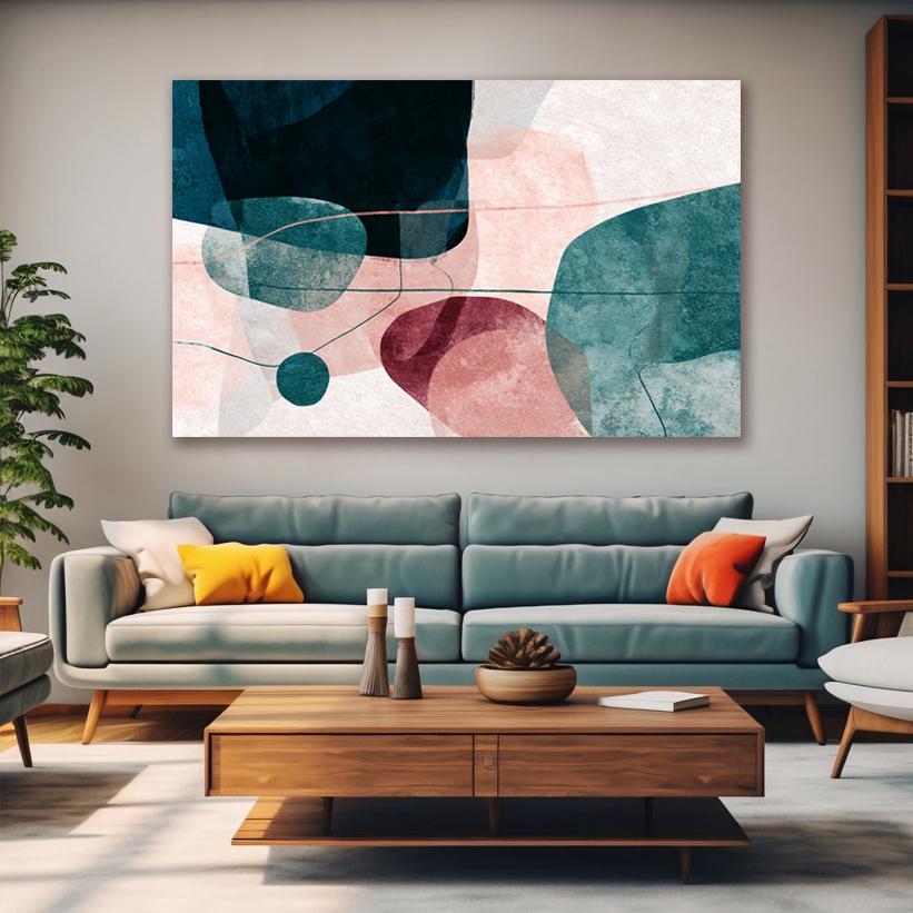 Розовая абстракция в интерьер